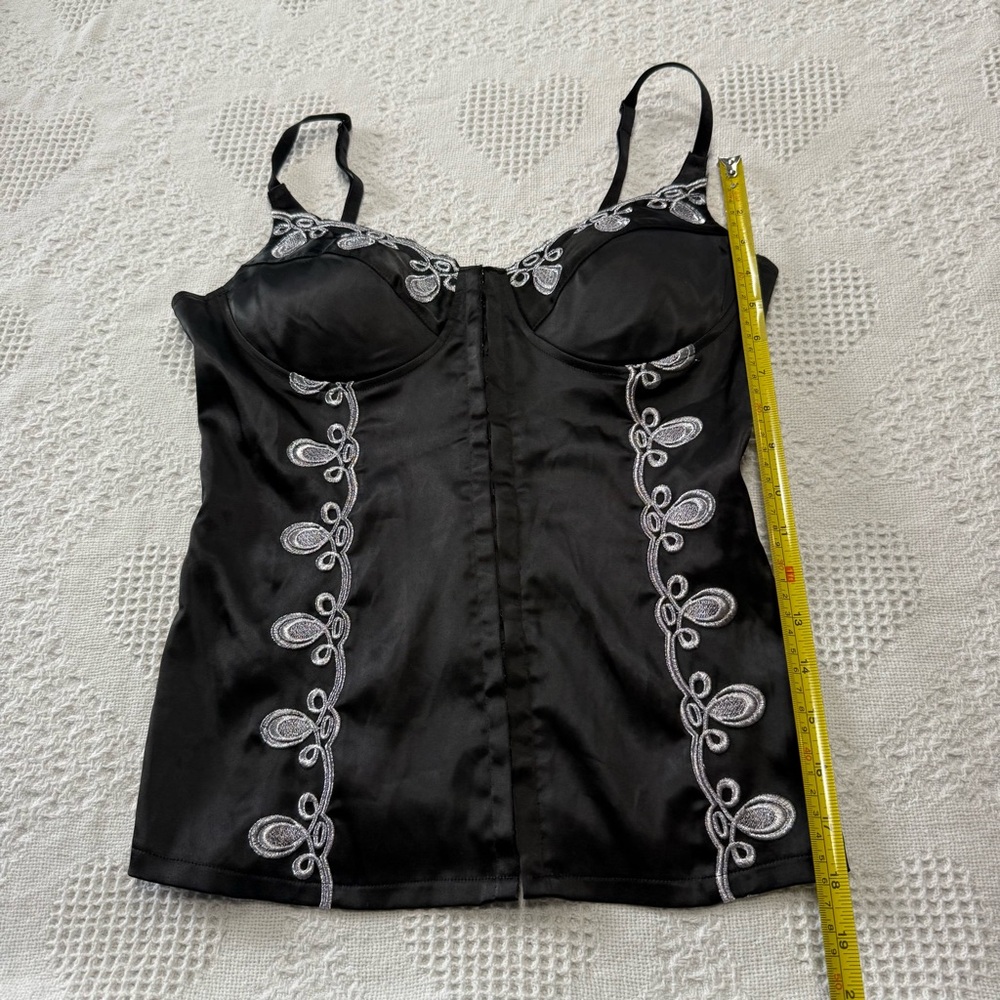 Y2K Charlotte Russe Silky Embroidered Bustier Top (L) - Picture 7 of 7